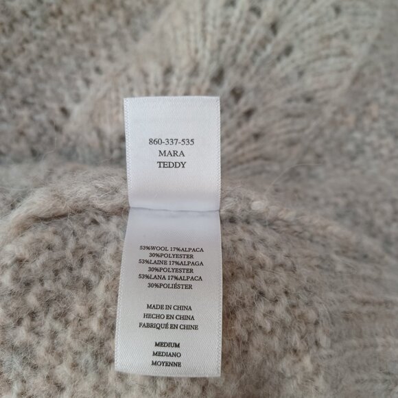 Rails Sweater Mara Teddy Crew Neck Pullover Alpaca Wool Blend Pointelle Knit Med - Picture 8 of 10